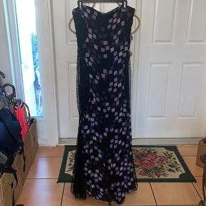 Stunning floor length purple lavender black Flowy strapless gown